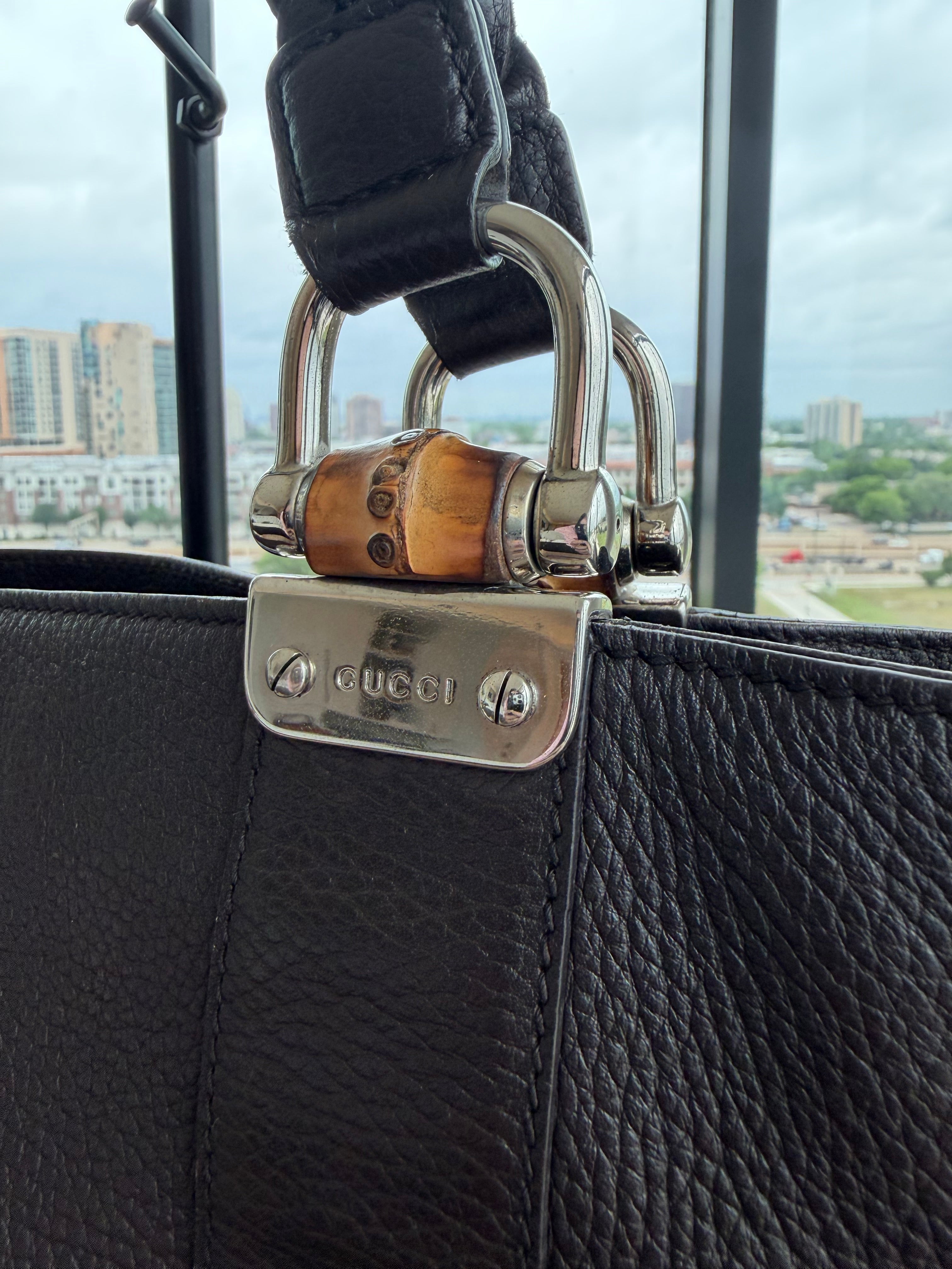 Gucci Libeccio Bamboo Bar Medium Tote
