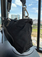 Prada Milano Nylon & Leather Top Handle/ Crossbody Bag