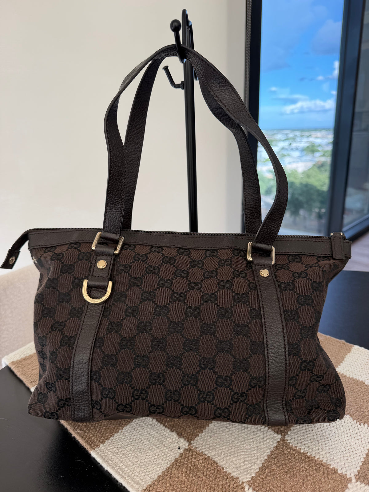 Gucci Vintage GG Canvas Abbey D-Ring Tote