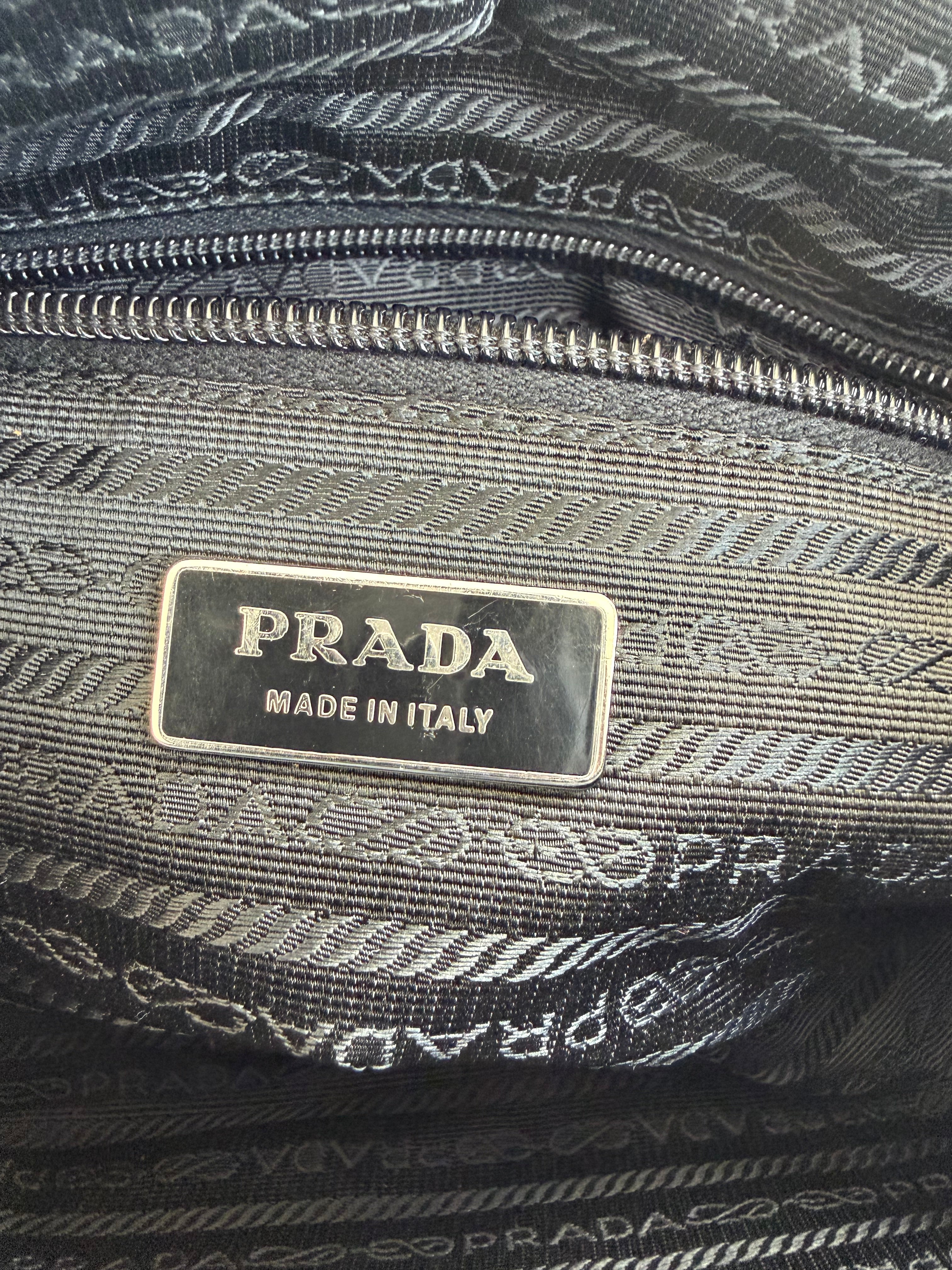 Prada Milano Nylon & Leather Top Handle/ Crossbody Bag
