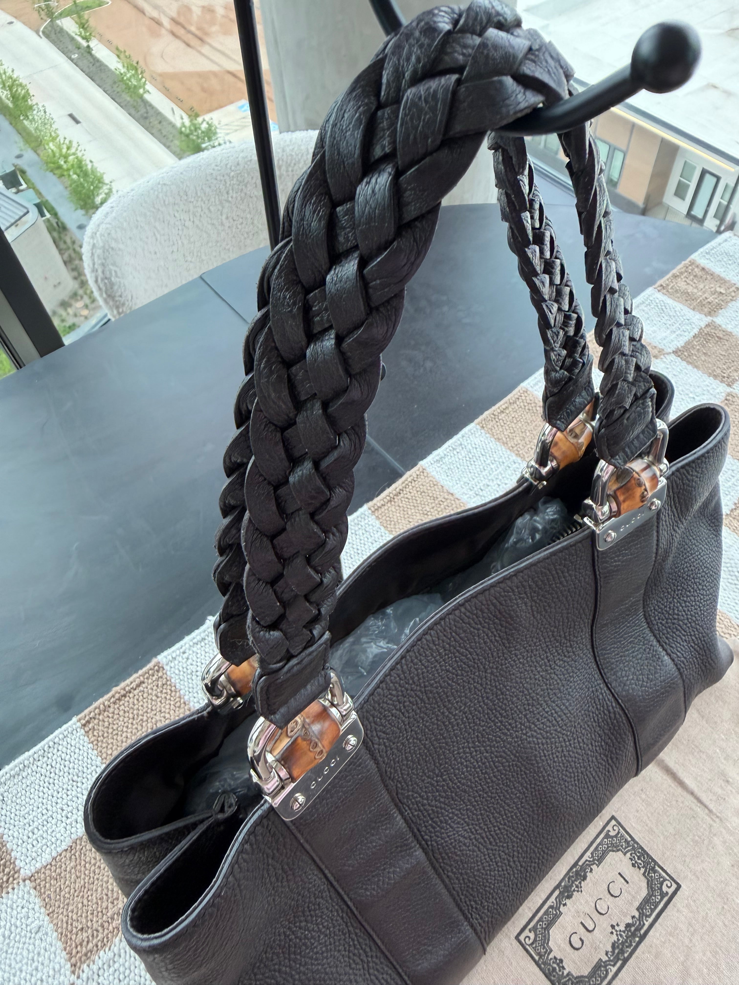 Gucci Libeccio Bamboo Bar Medium Tote
