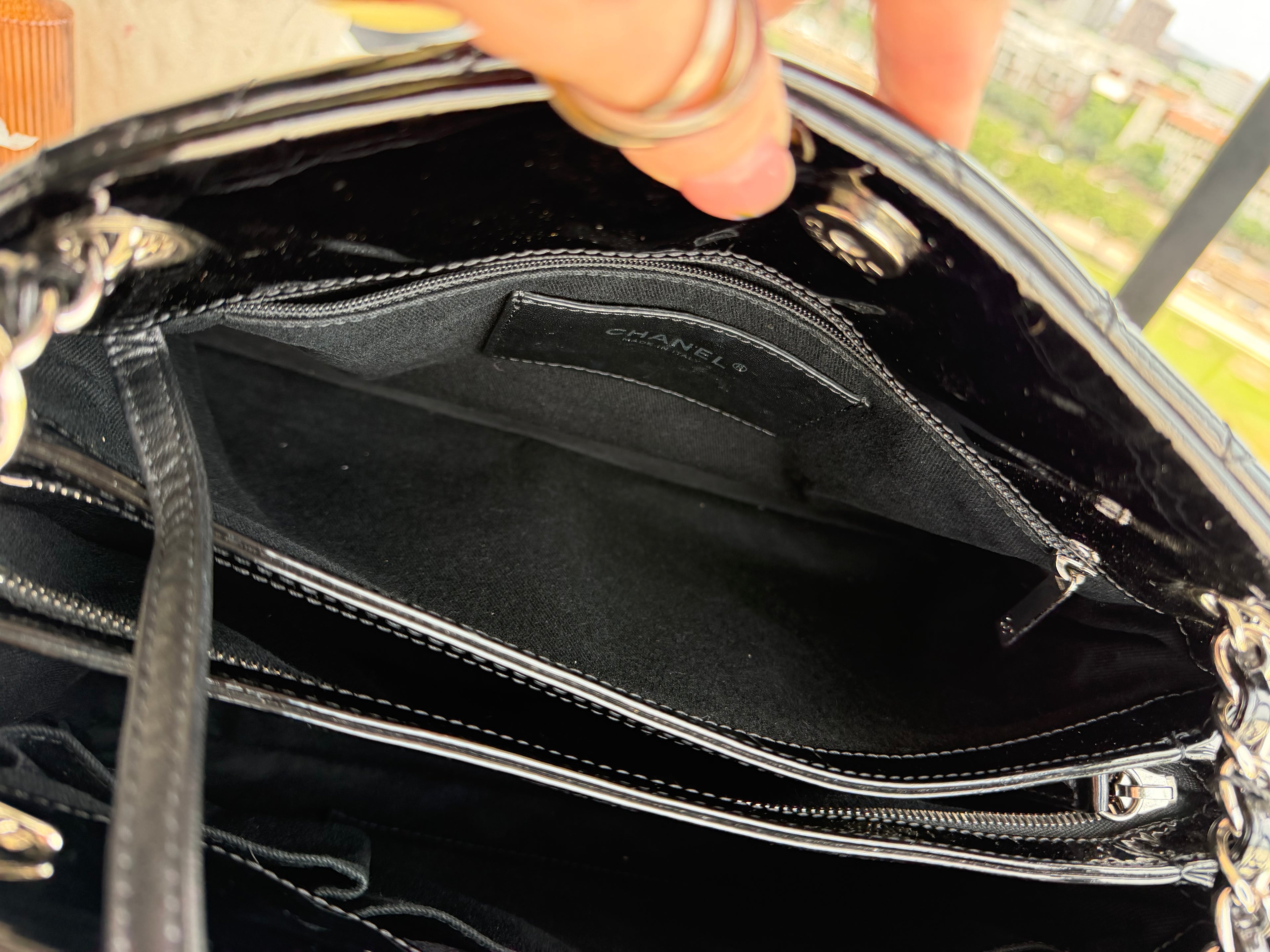 SOLD - Chanel Mademoiselle Patent Leather Tote