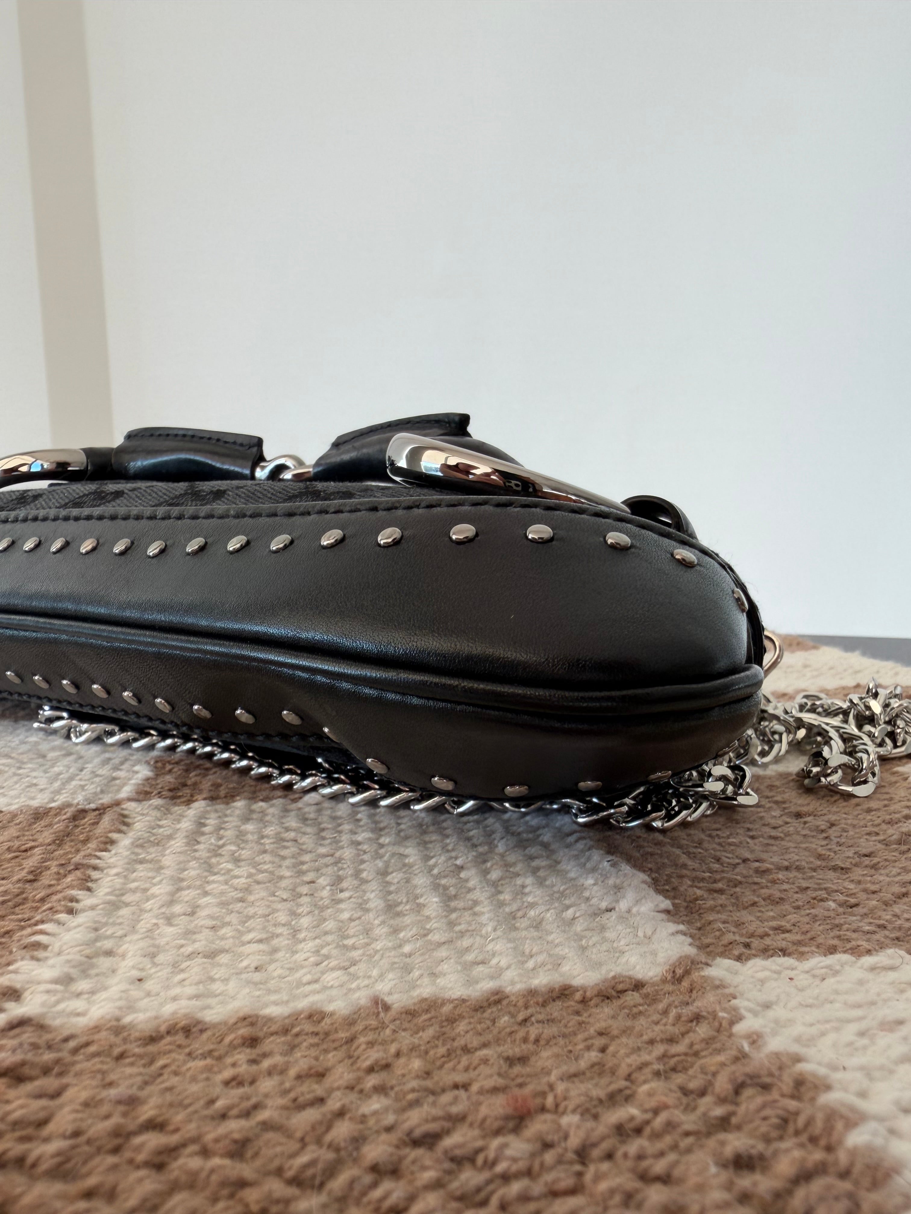 Gucci Horsebit GG Canvas Shoulder Bag