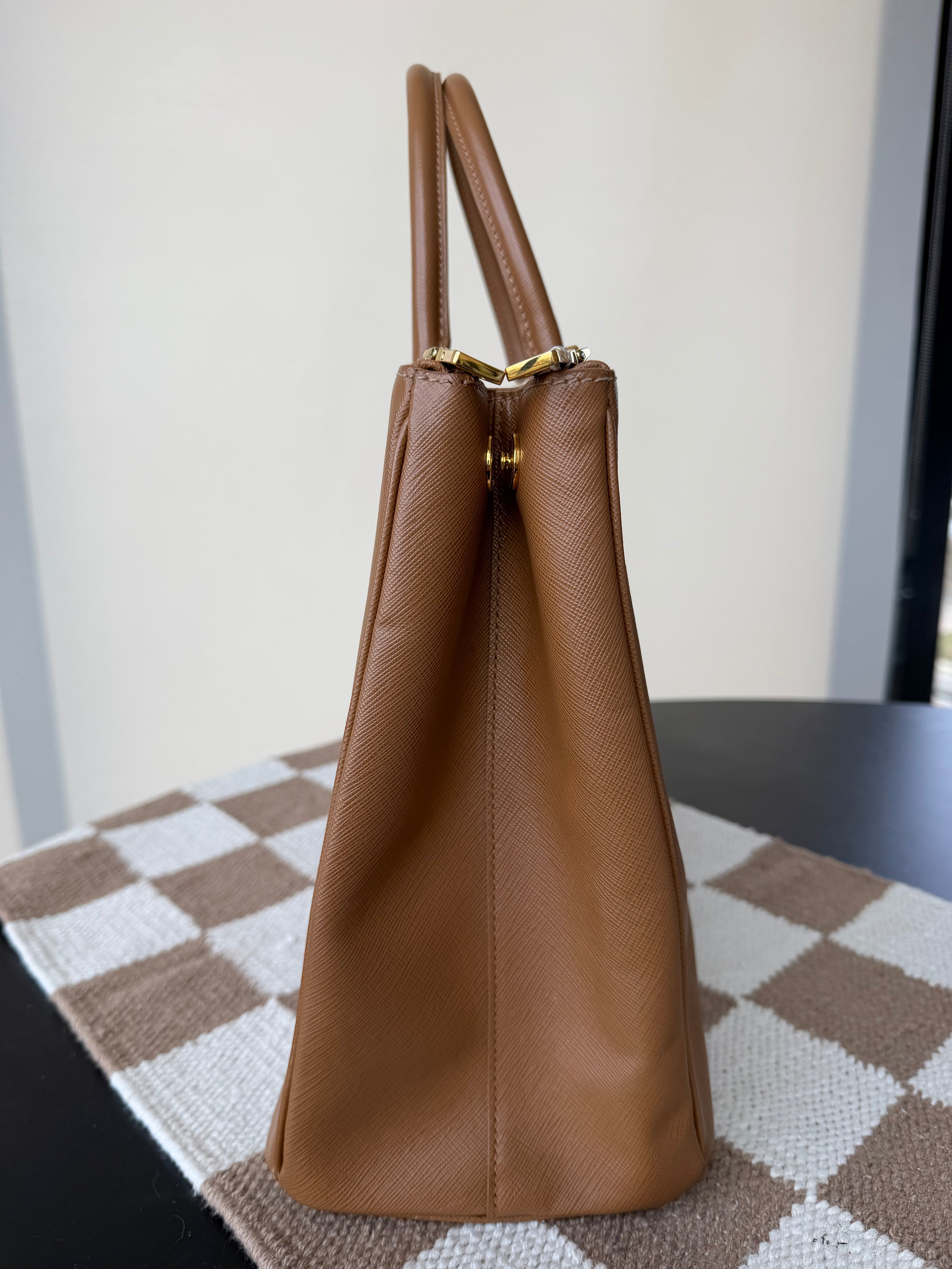 Prada Saffiano Lux Double Zip Executive Tote