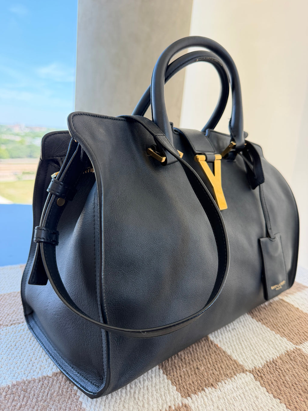 SOLD - Saint Laurent Cabas Y Top Handle Bag