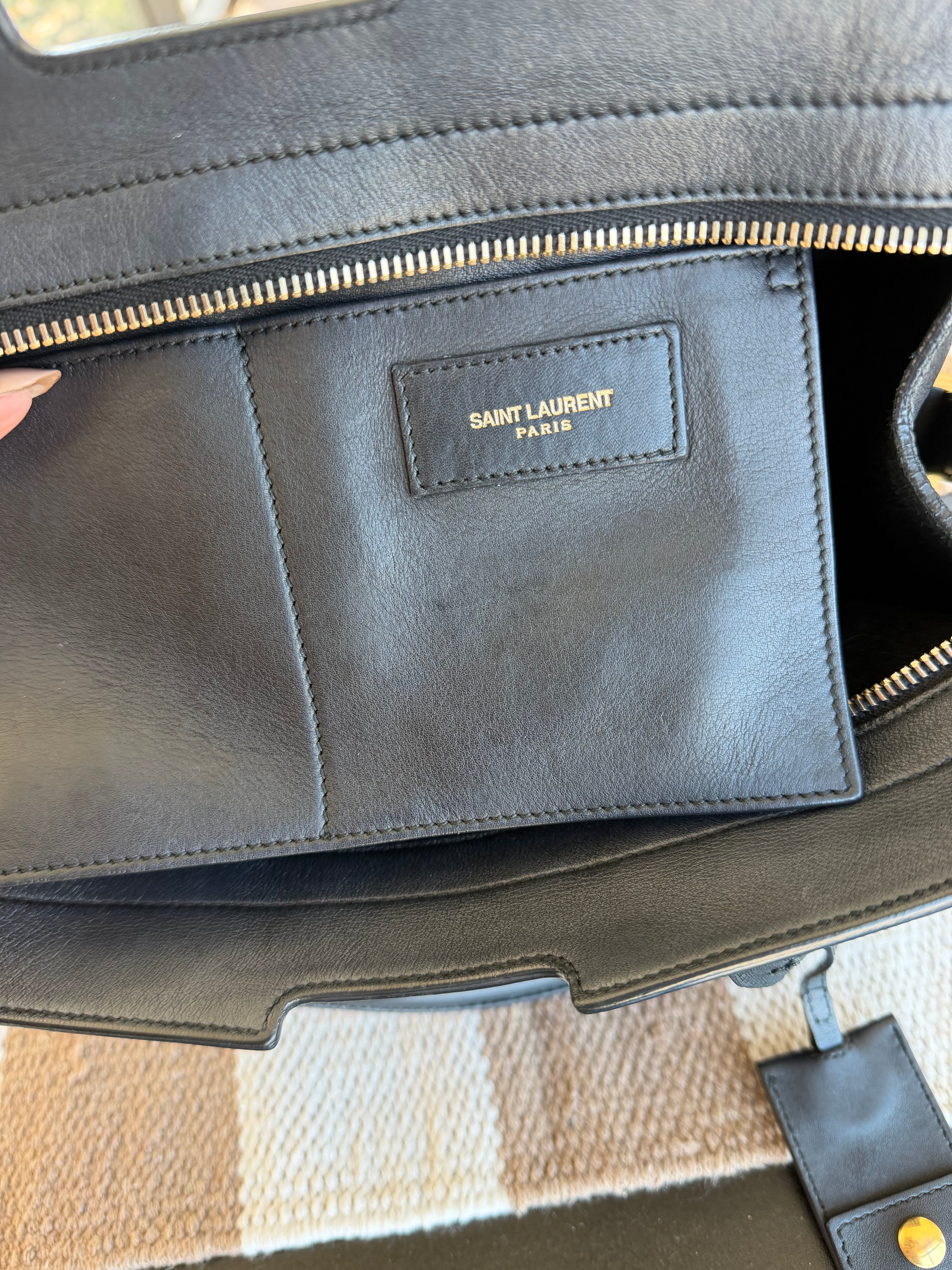 SOLD - Saint Laurent Cabas Y Top Handle Bag