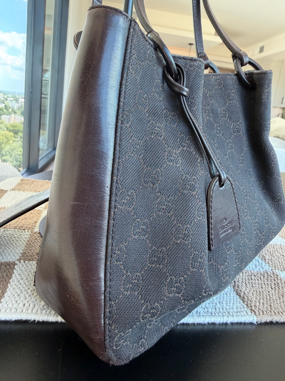 Gucci Vintage GG Monogram Tote w/ Pouch