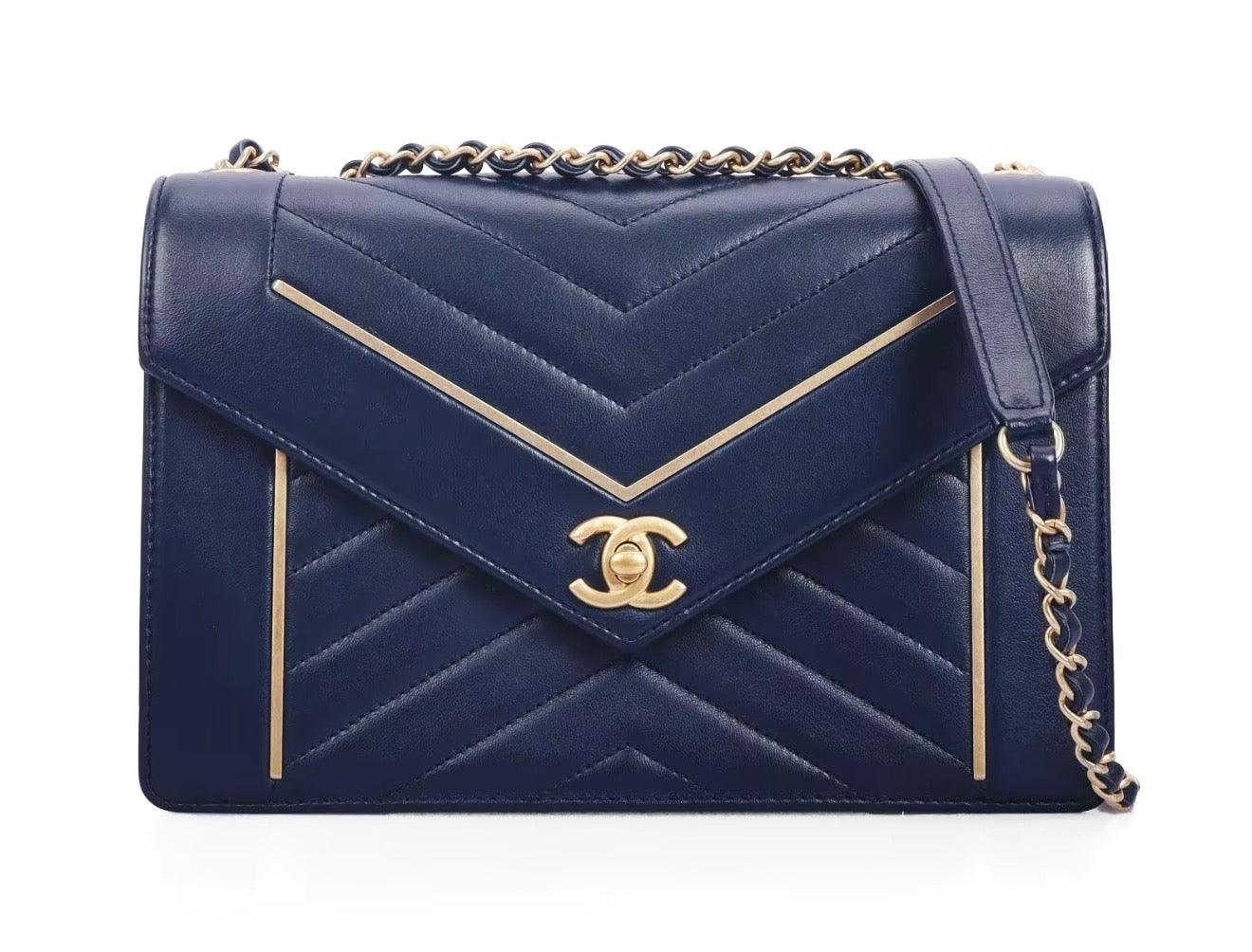 Chanel Reversed Chevron Envelope Flap