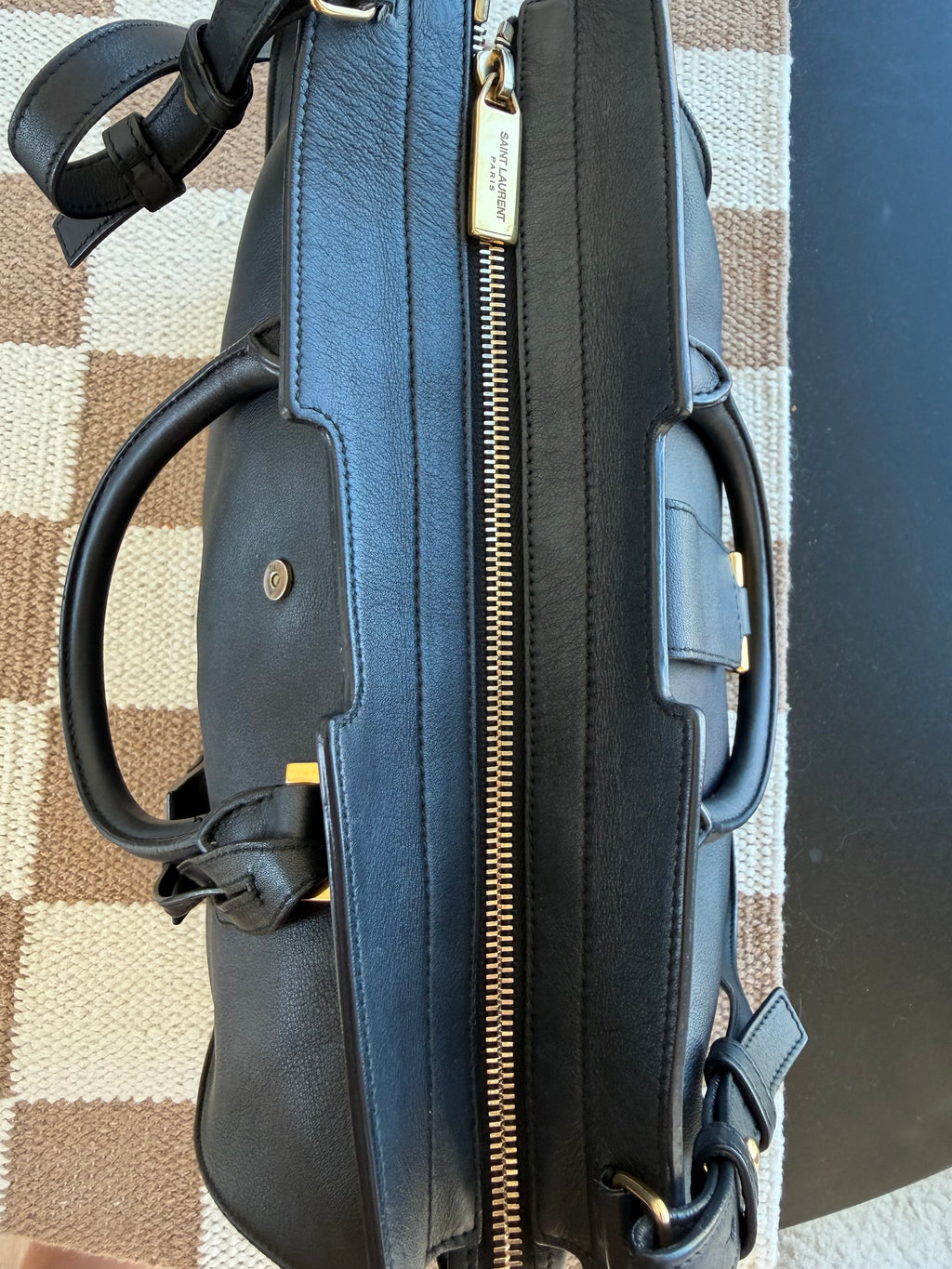 SOLD - Saint Laurent Cabas Y Top Handle Bag