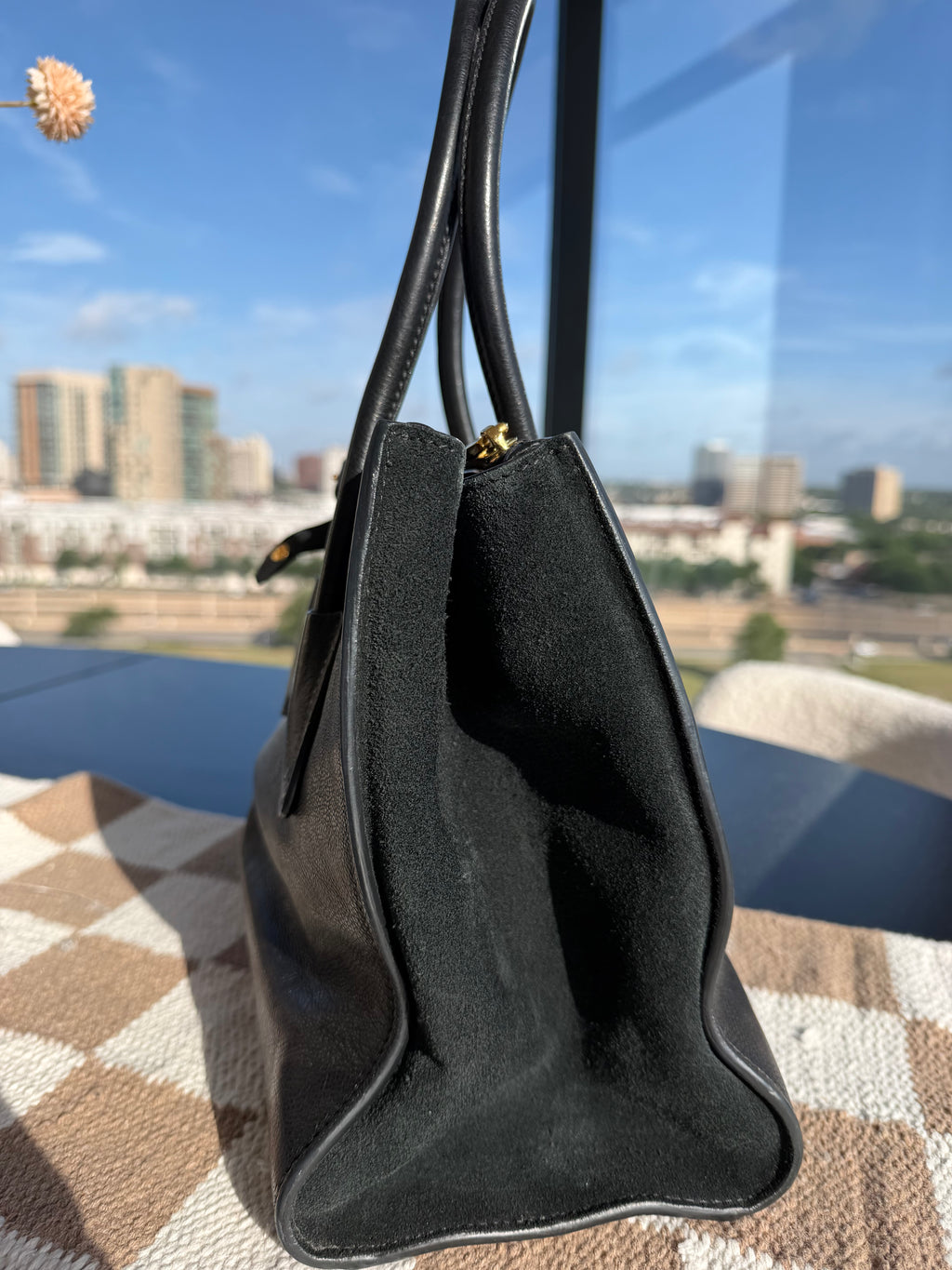 SOLD - Prada Glacé Calfskin + Suede