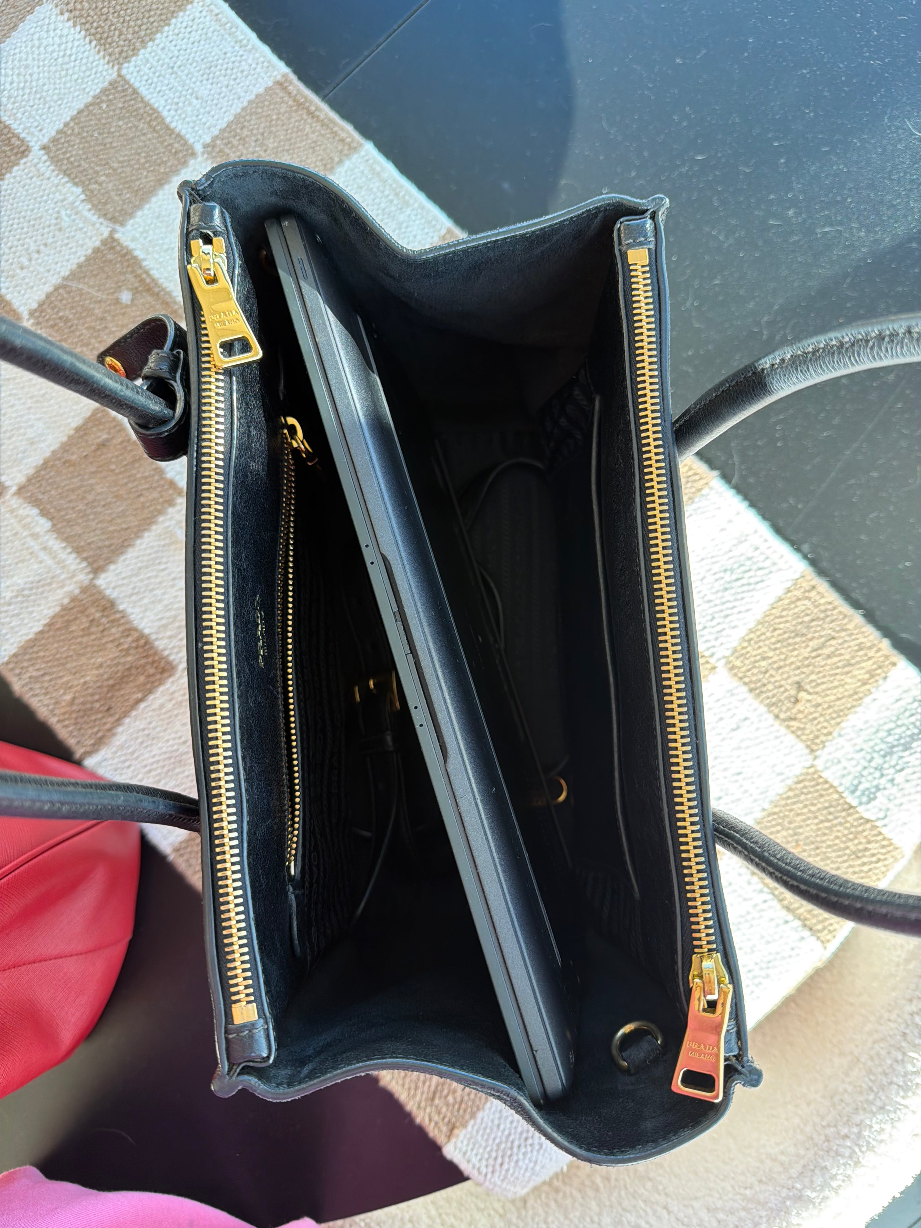 SOLD - Prada Glacé Calfskin + Suede