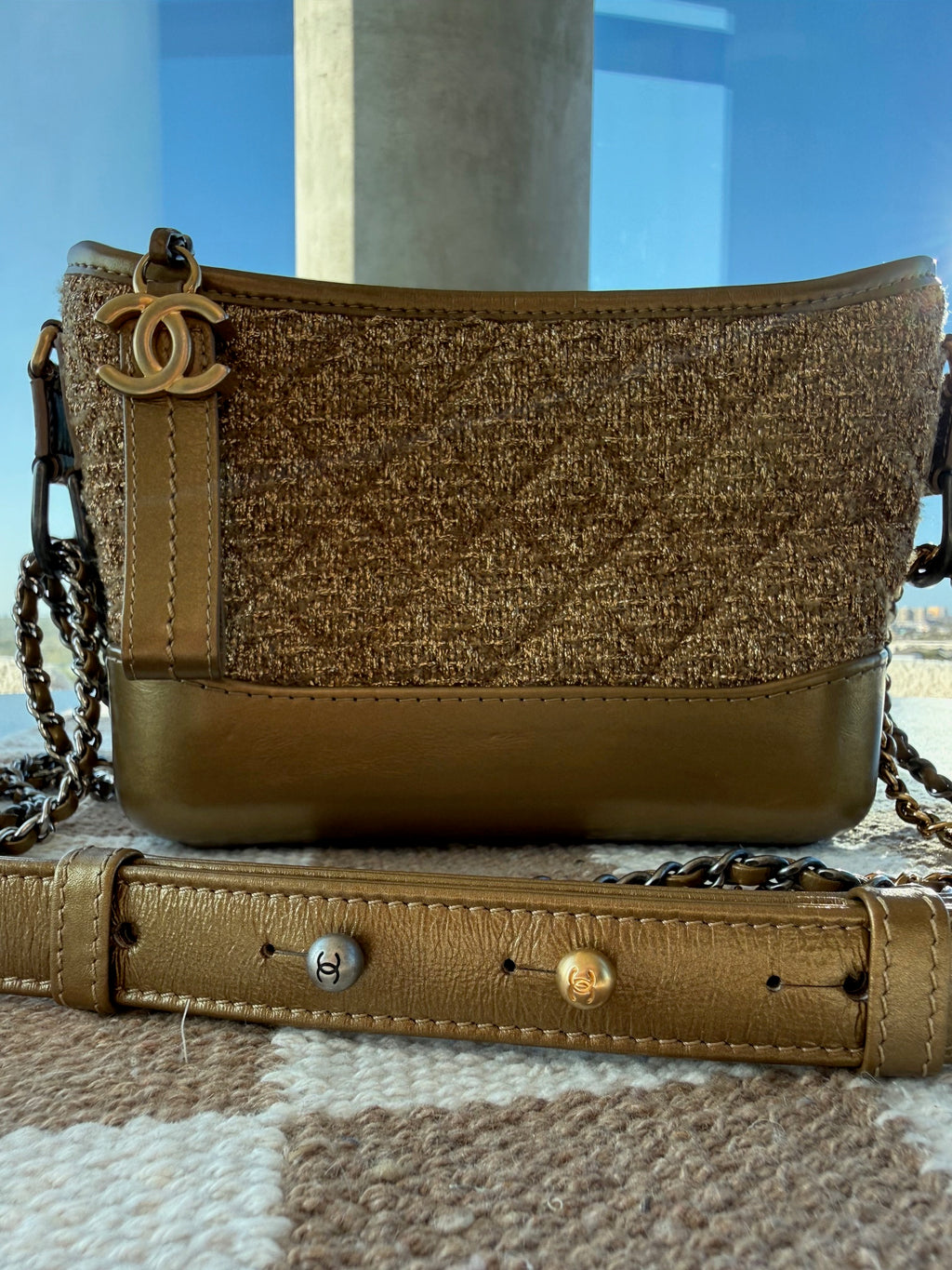 Chanel Gabrielle Hobo Metallic Tweed & Calfskin Bag