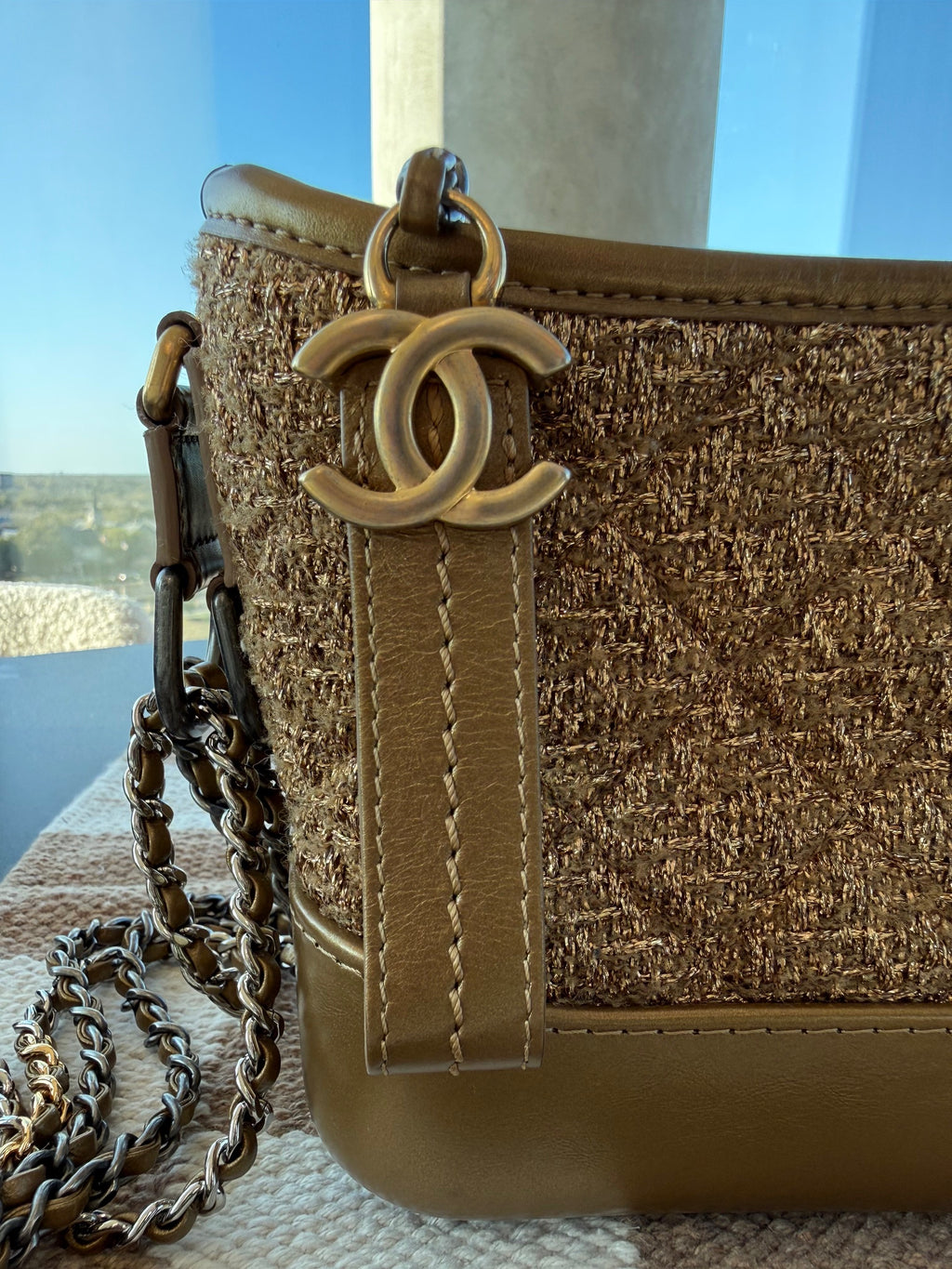 Chanel Gabrielle Hobo Metallic Tweed & Calfskin Bag
