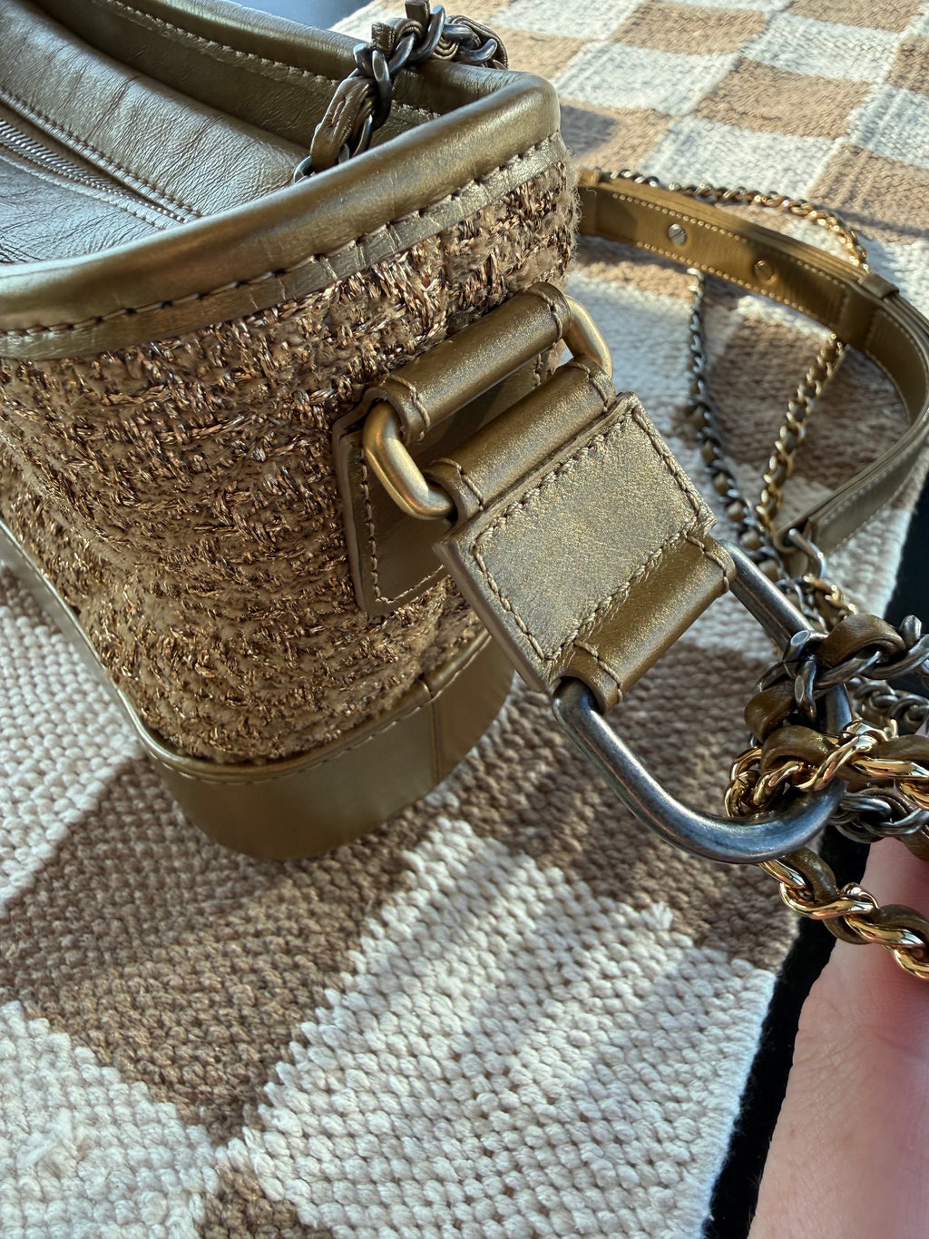 Chanel Gabrielle Hobo Metallic Tweed & Calfskin Bag