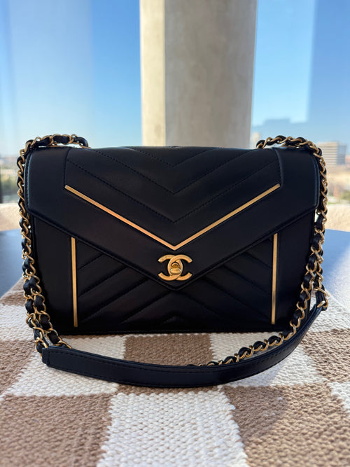 Chanel Reversed Chevron Envelope Flap