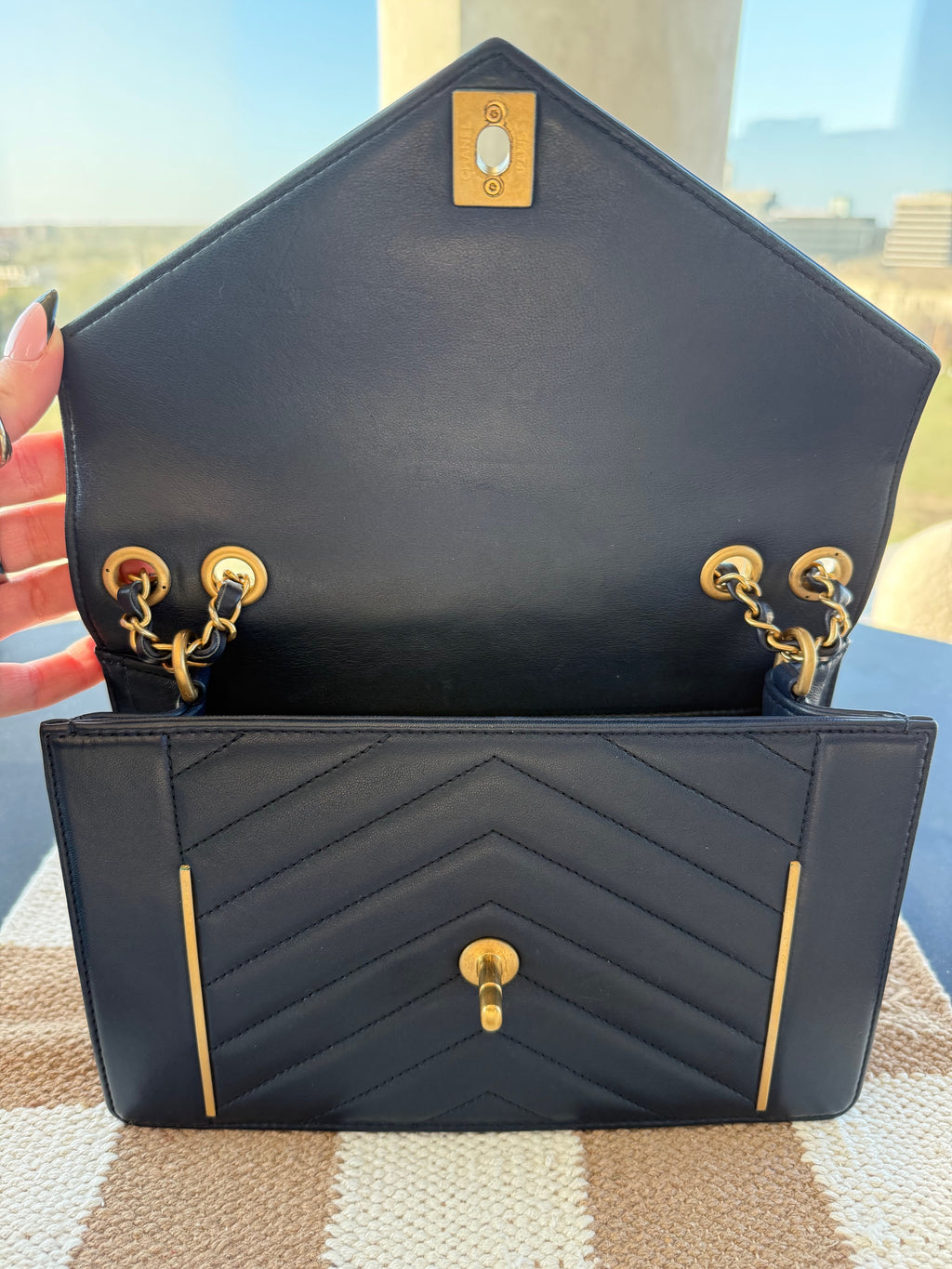 Chanel Reversed Chevron Envelope Flap