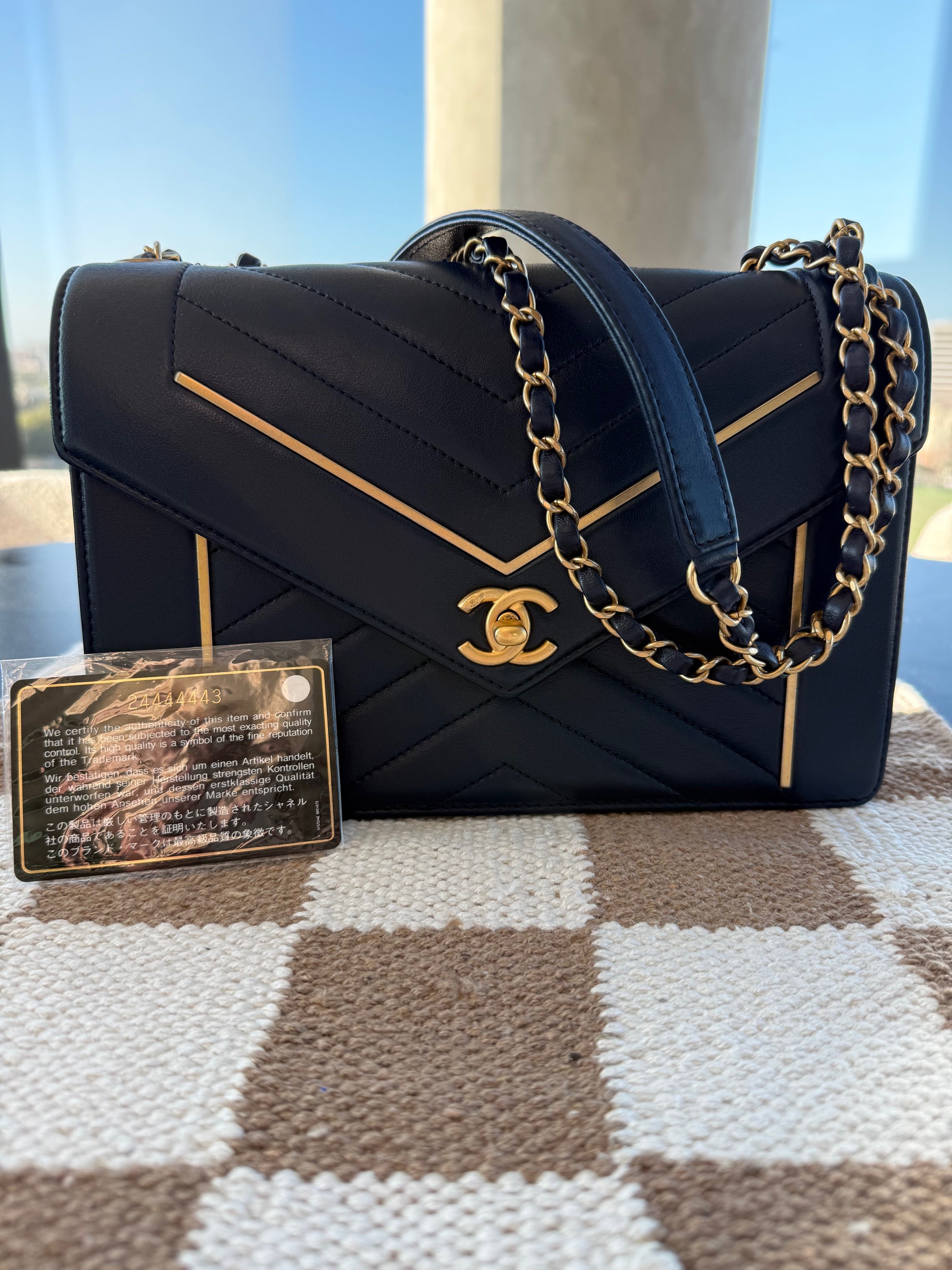 Chanel Reversed Chevron Envelope Flap