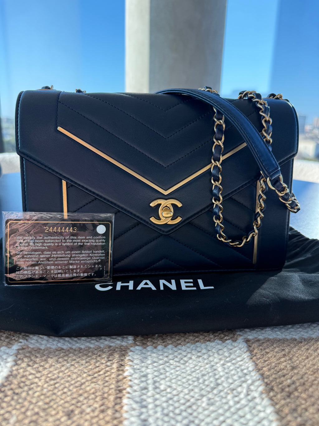 Chanel Reversed Chevron Envelope Flap