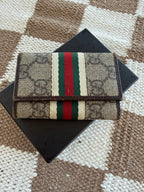 Gucci GG Supreme Web Stripe Key Holder- 6 Ring FULL SET
