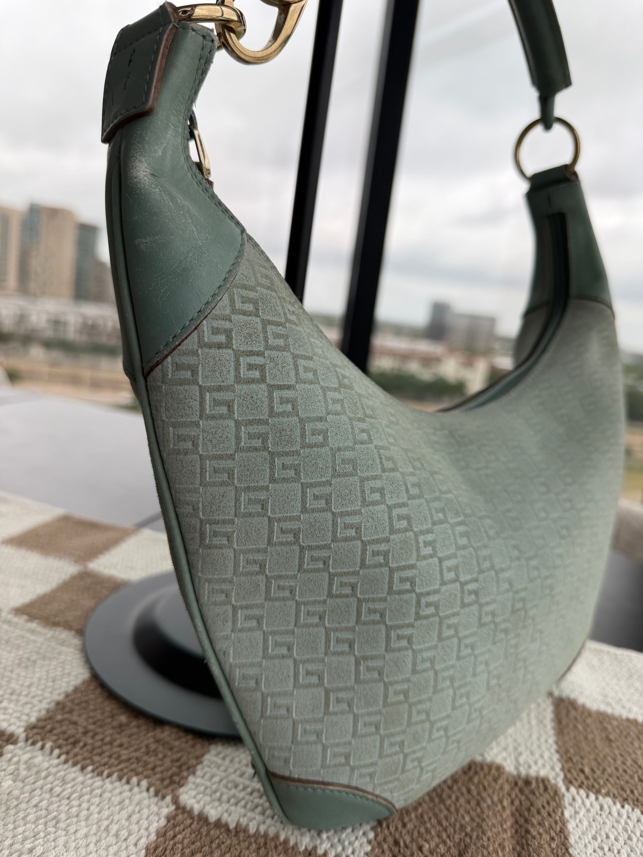 Gucci Vintage Sage Suede Hobo Shoulder Bag