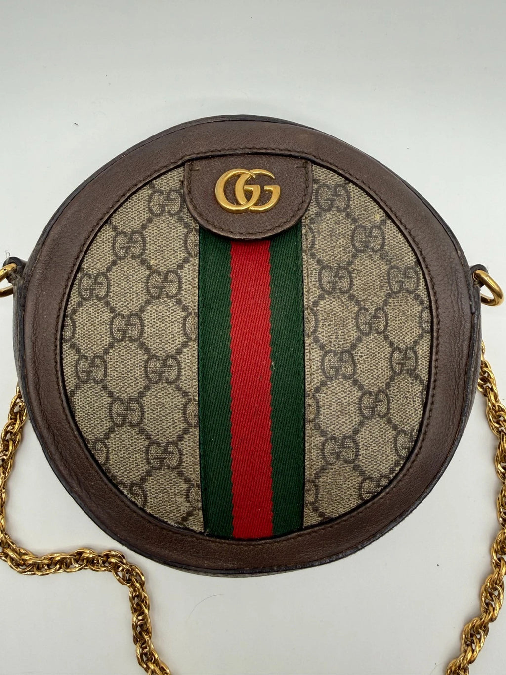 Gucci Ophidia GG Web Crossbody Mini Brown Canvas/Leather