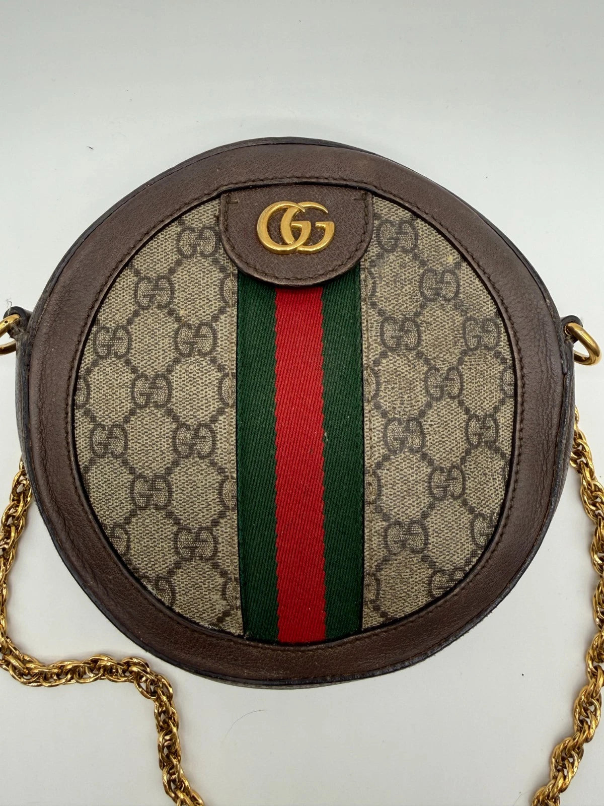 Gucci Ophidia GG Web Crossbody Mini Brown Canvas/Leather