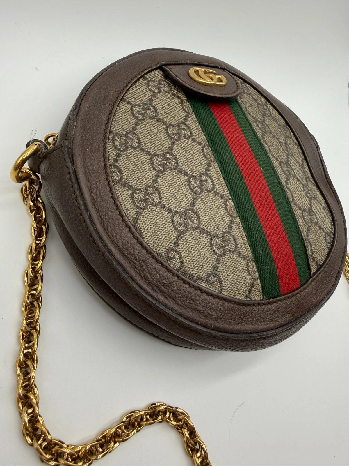 Gucci Ophidia GG Web Crossbody Mini Brown Canvas/Leather