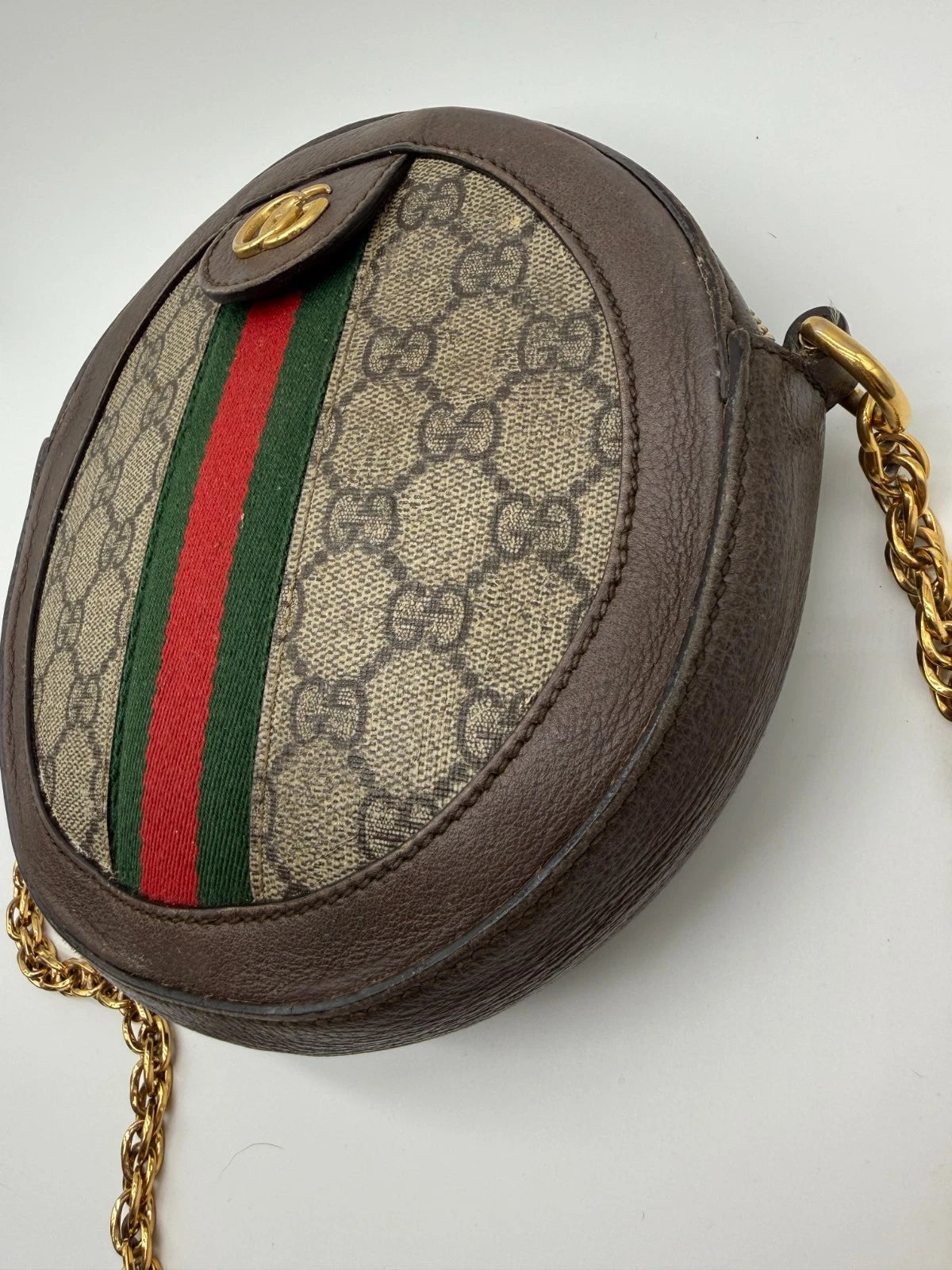 Gucci Ophidia GG Web Crossbody Mini Brown Canvas/Leather