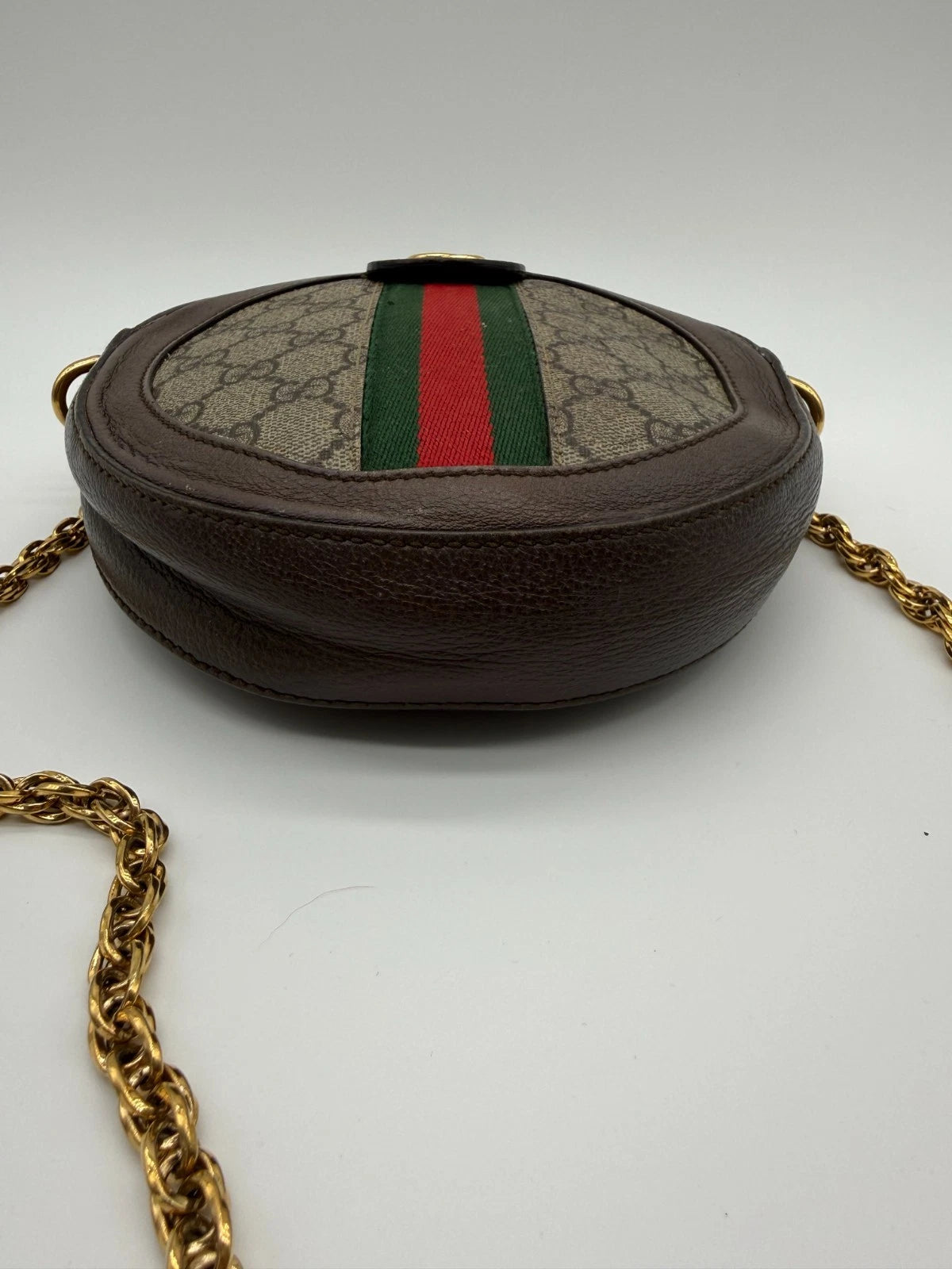 Gucci Ophidia GG Web Crossbody Mini Brown Canvas/Leather