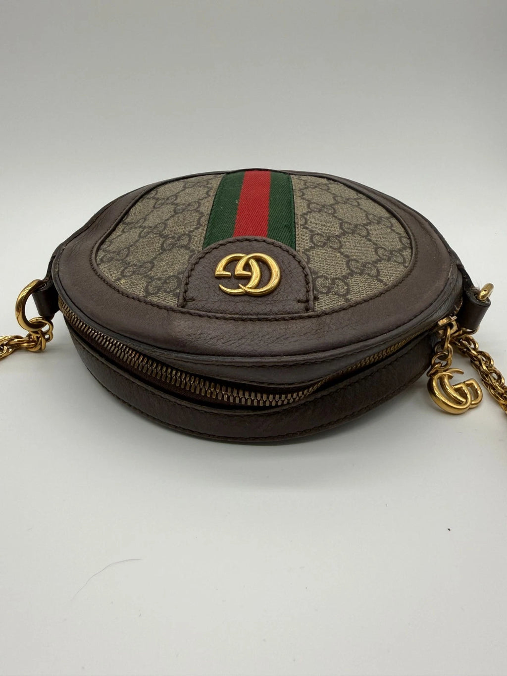 Gucci Ophidia GG Web Crossbody Mini Brown Canvas/Leather