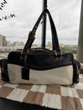 SOLD - Gucci Vintage East West Cream and Black Satchel