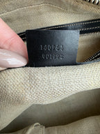 SOLD - Gucci Vintage East West Cream and Black Satchel