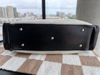 SOLD - Gucci Vintage East West Cream and Black Satchel