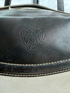 SOLD - Gucci Vintage East West Cream and Black Satchel