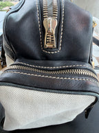 SOLD - Gucci Vintage East West Cream and Black Satchel