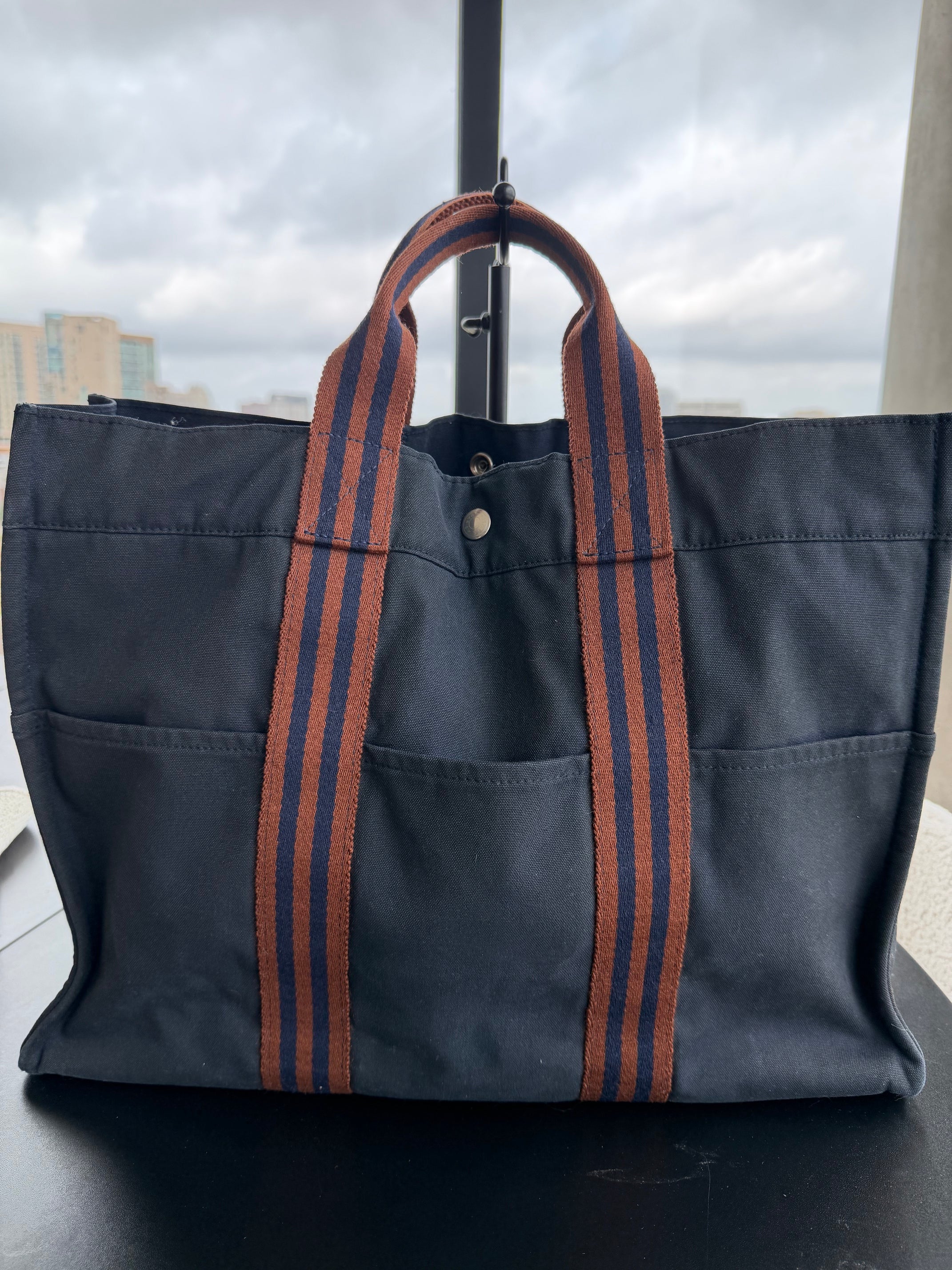 Hermes Navy Herline Tote Bag