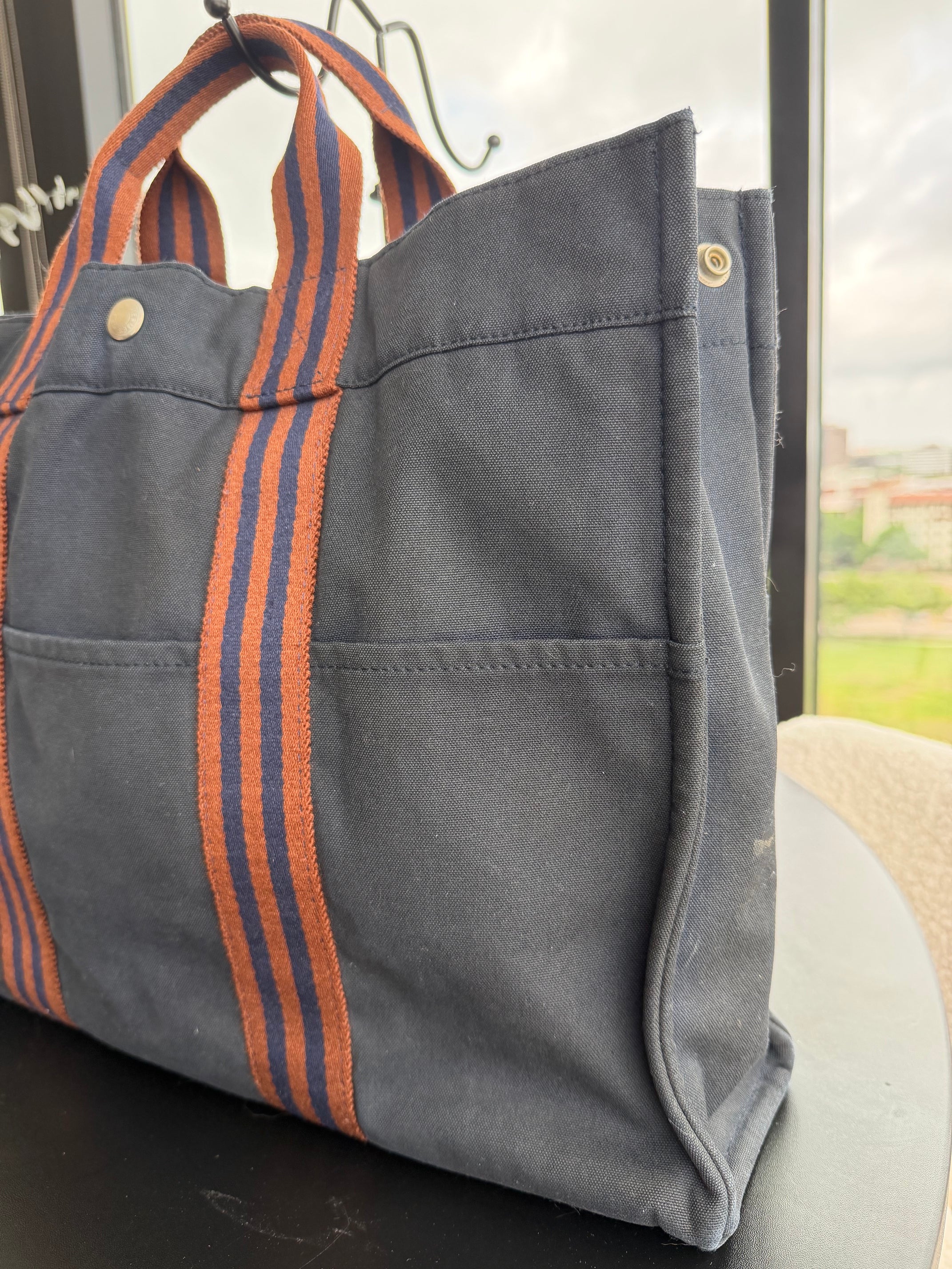 Hermes Navy Herline Tote Bag