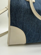 Prada Denim & Saffiano Leather Bauletto Bag