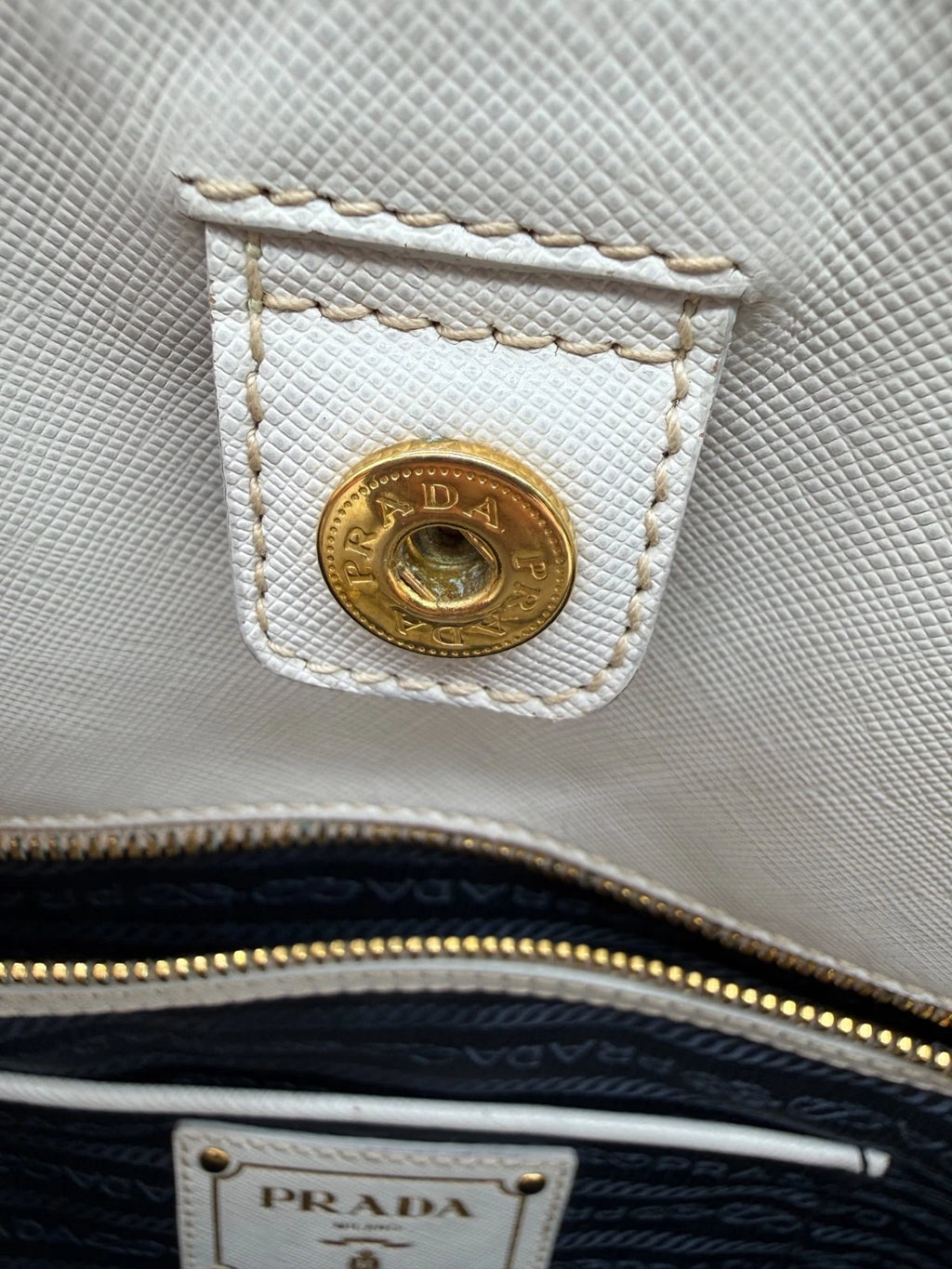 Prada Denim & Saffiano Leather Bauletto Bag