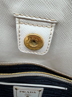 Prada Denim & Saffiano Leather Bauletto Bag