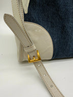 Prada Denim & Saffiano Leather Bauletto Bag