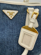 Prada Denim & Saffiano Leather Bauletto Bag