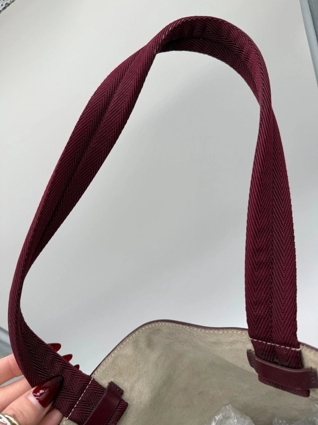 Prada Spazzolato Leather Tote bag in Burgundy
