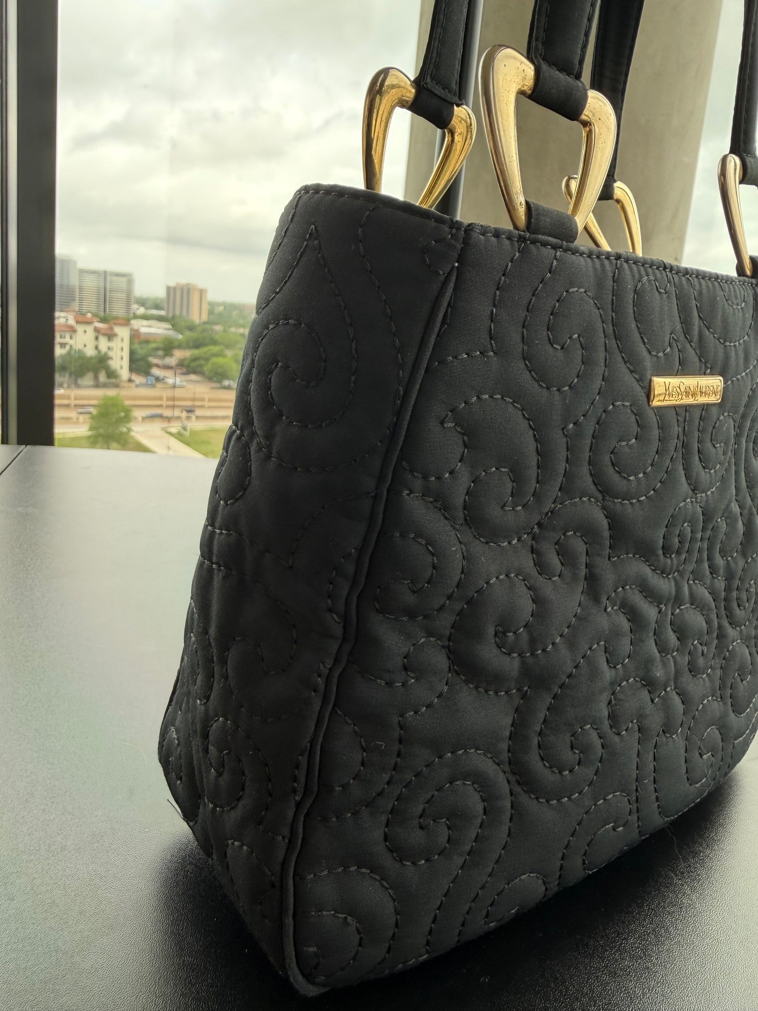 SOLD - Quilted YSL Top Handle Bag