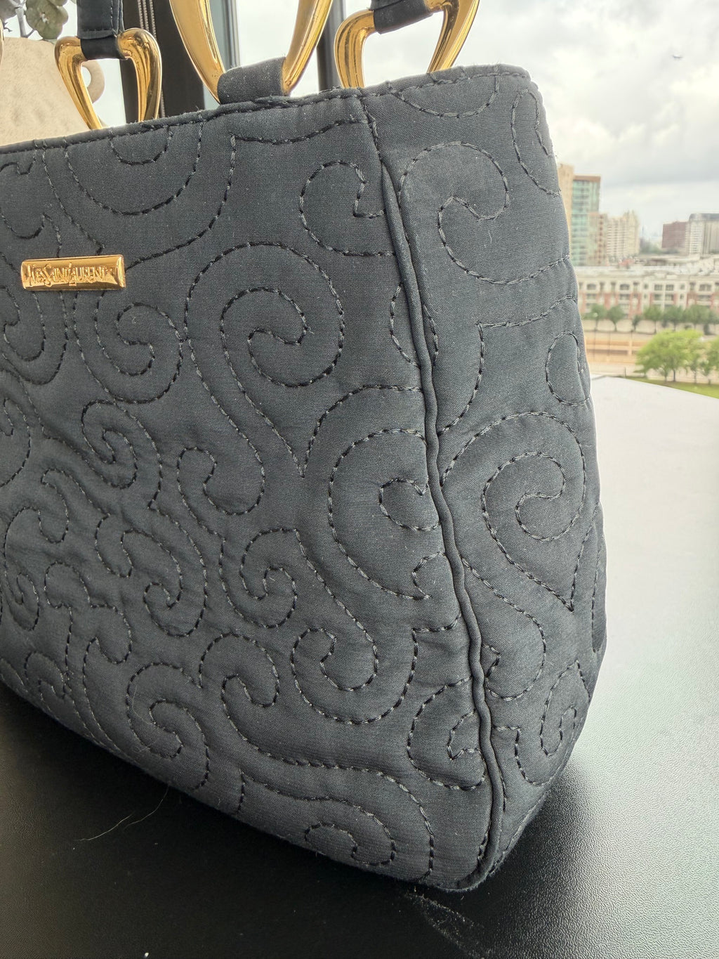 SOLD - Quilted YSL Top Handle Bag