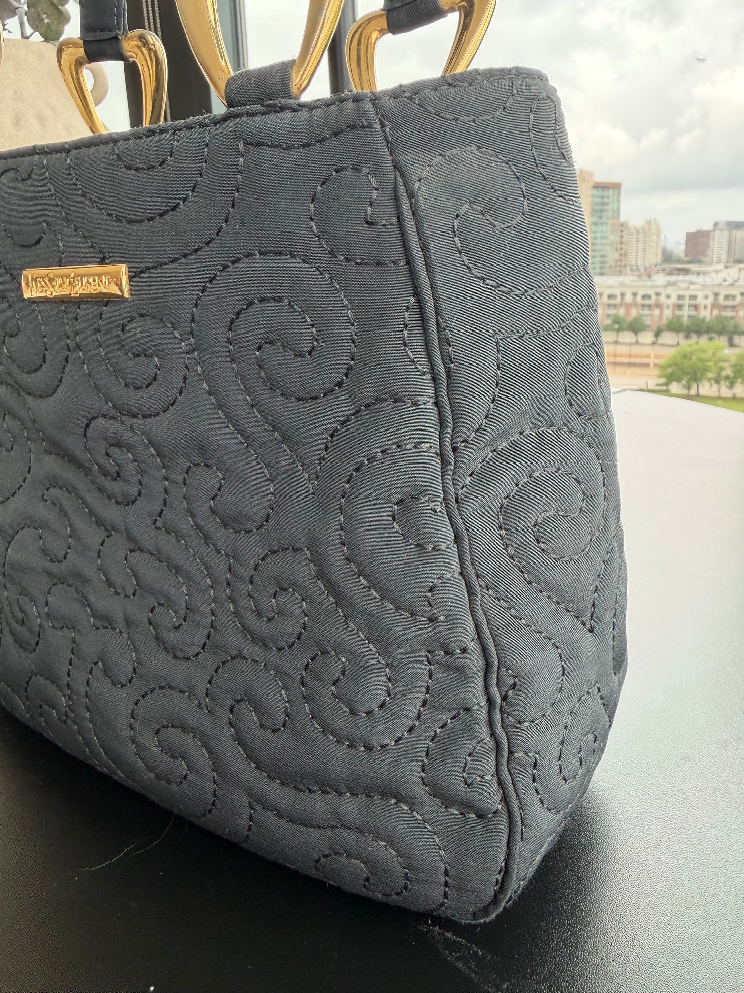SOLD - Quilted YSL Top Handle Bag