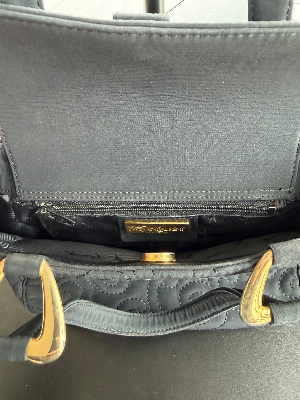 SOLD - Quilted YSL Top Handle Bag
