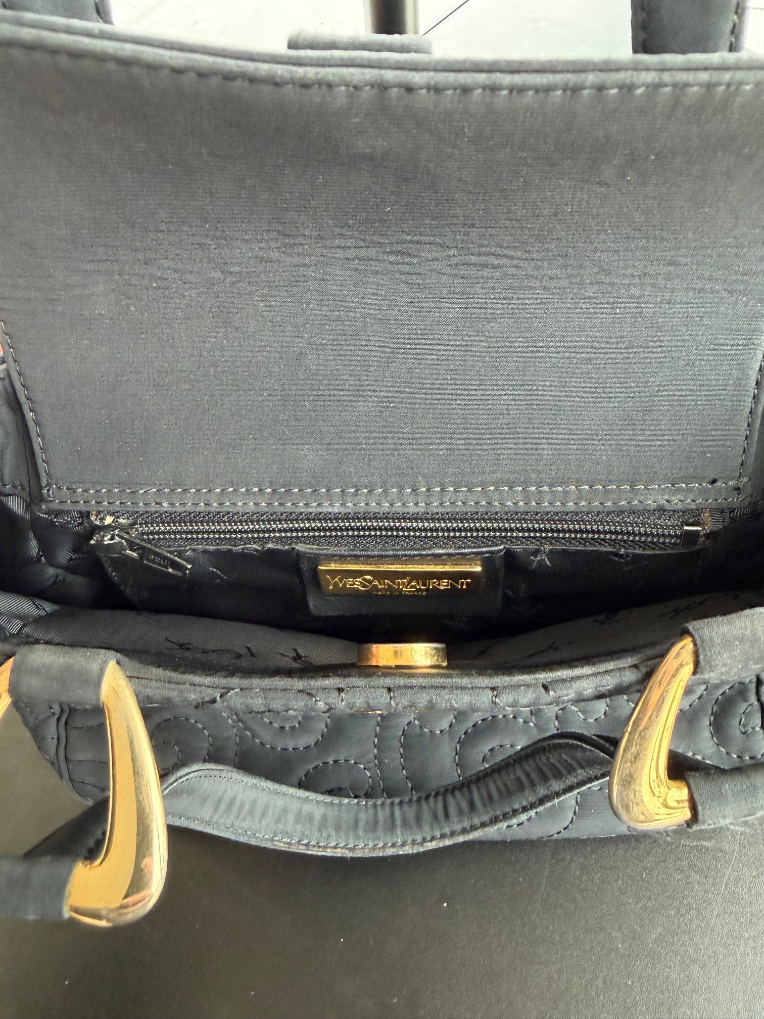 SOLD - Quilted YSL Top Handle Bag